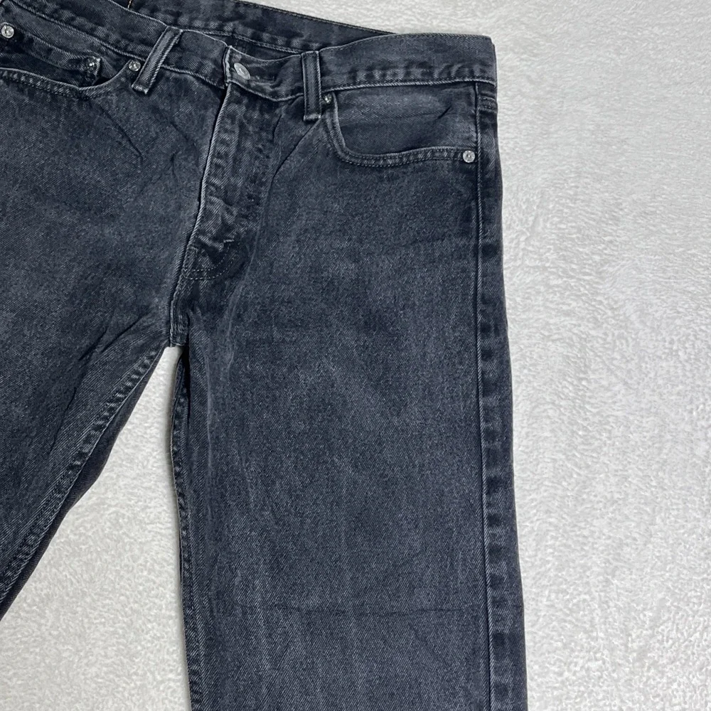 Levi's 505 Jeans Mens 33x32 Black Regular Fit Straight Leg Faded Denim Casual
